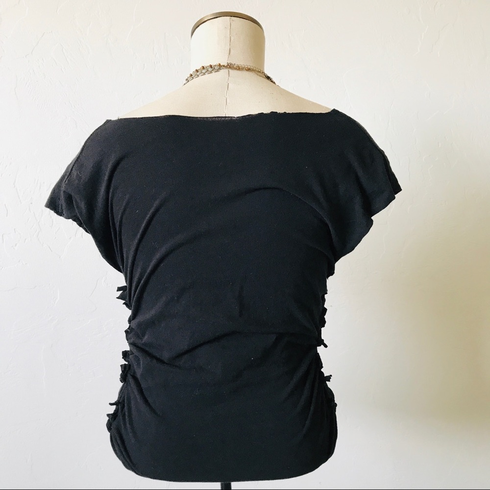 SOLD Restyled Off Shoulder Cut Up Metallica Tee - Picture 3 of 5